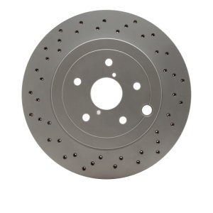 Subaru WRX Brake Rotor (1) - Rear - R1 Concepts - GEOSPEC Coated Rotor - Drilled - `18-`25